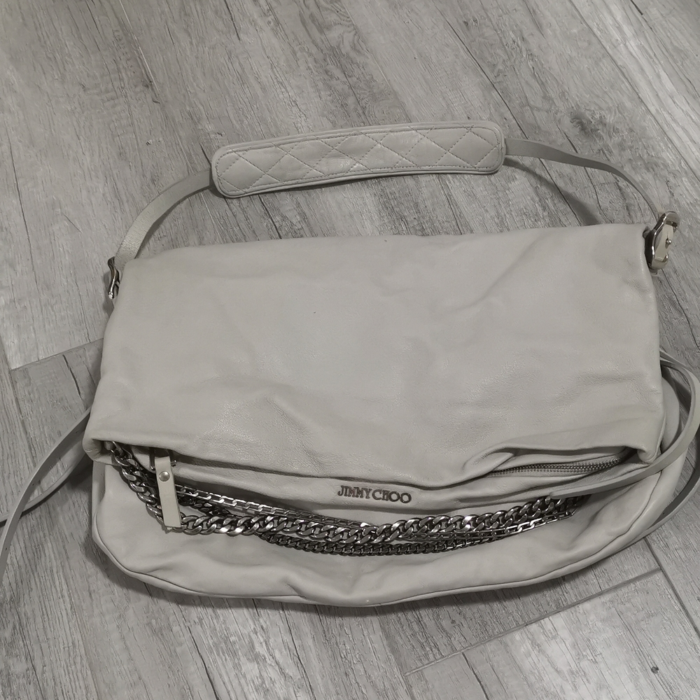 Jimmy Choo Light Grey Hobo Bag